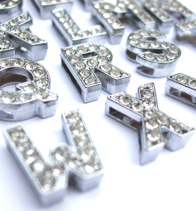 Crystal Slider Letters 10mm - Silver