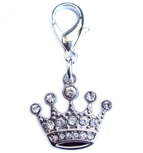 Crystal Crown Dog Cat Charm Silver